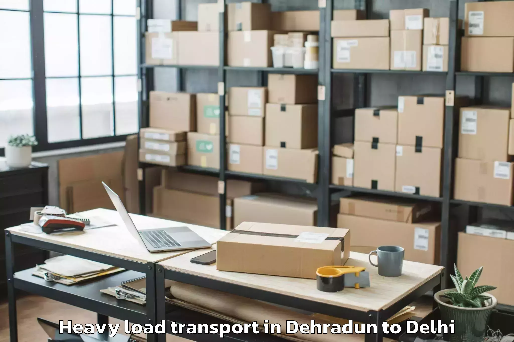 Easy Dehradun to Alipur Heavy Load Transport Booking